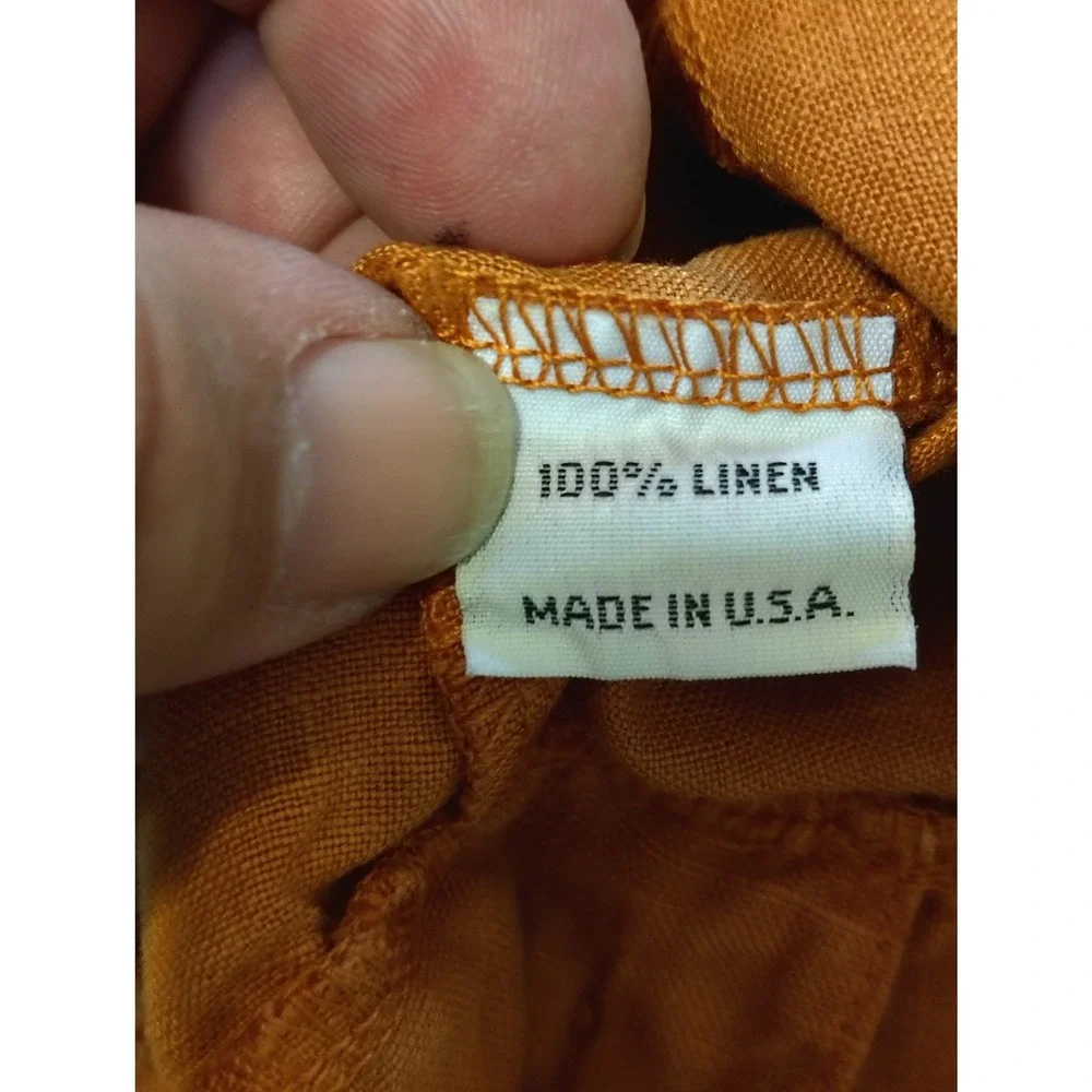 Bryn Walker Womens Rust 100% Linen Side Button Boxy Top Made in USA Small U - Picture 6 of 10